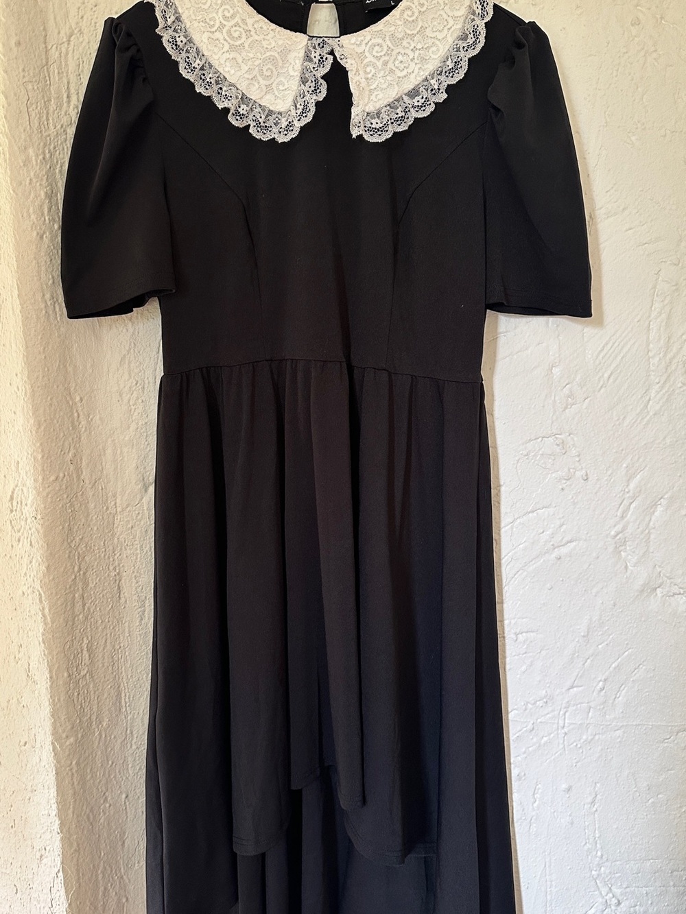 Black Lace-Collar Girls Formal Dress